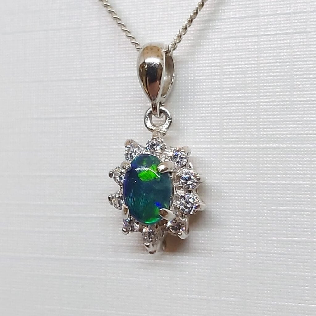 Sterling Silver Gem Quality Triplet Opal Pendant