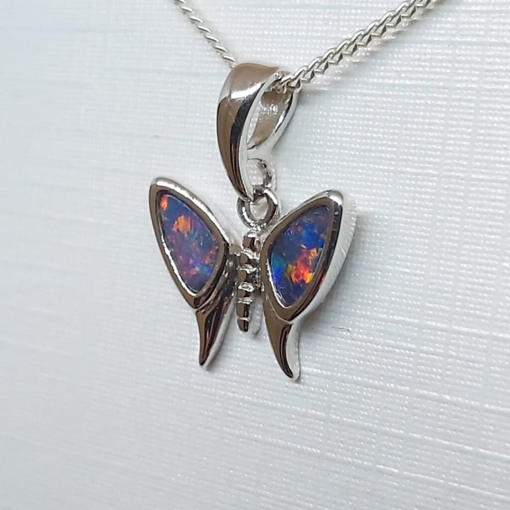 Sterling Silver Gem Quality Inlay Opal Pendant