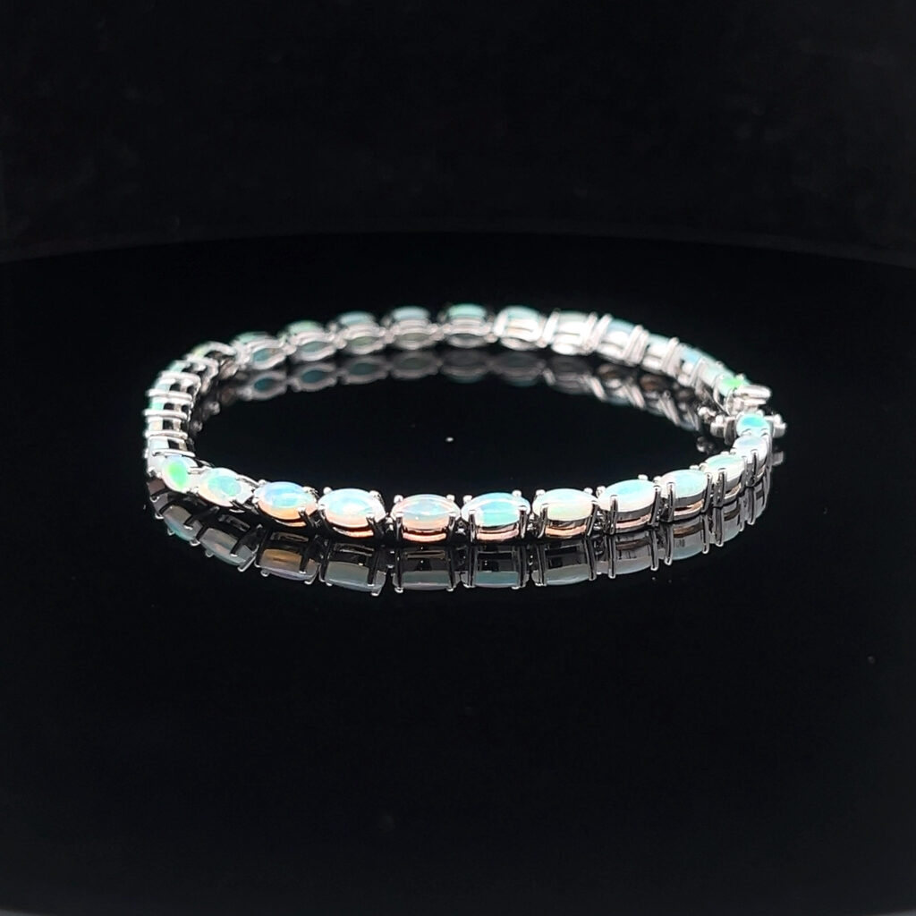 Crystal Opal Tennis Bracelet Set in Sterling Silver 4936