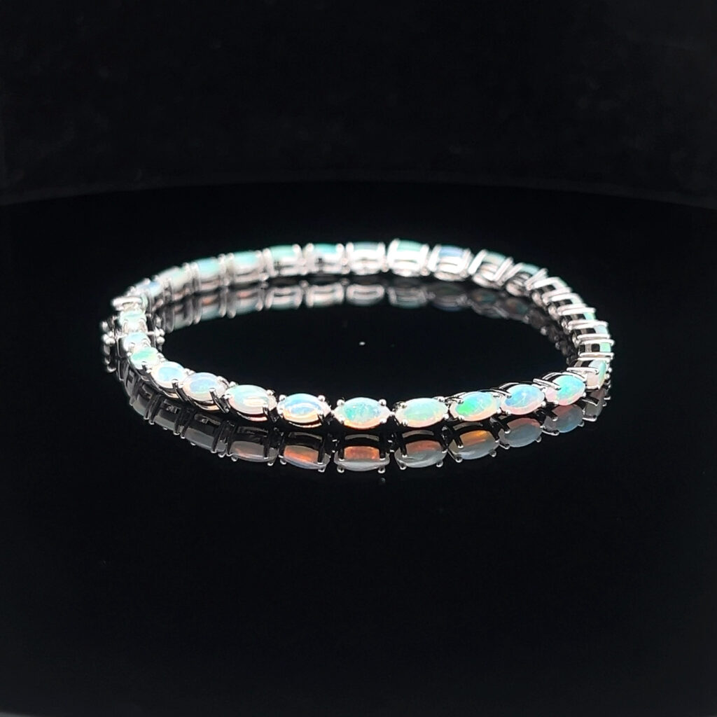 Crystal Opal Tennis Bracelet Set in Sterling Silver 4936