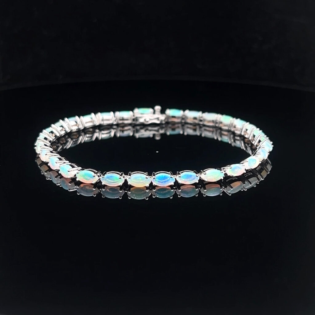 Crystal Opal Tennis Bracelet Set in Sterling Silver 4936