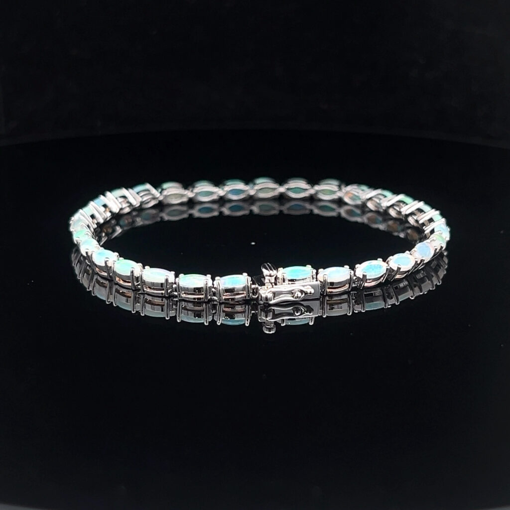 Crystal Opal Tennis Bracelet Set in Sterling Silver 4936