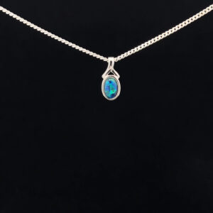 Sterling Silver Gem Quality Triplet Opal Pendant 5517