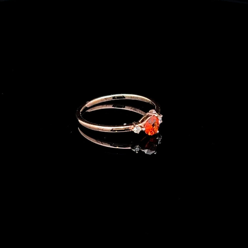 Hessonite Garnet in 9K Rose Gold 5926