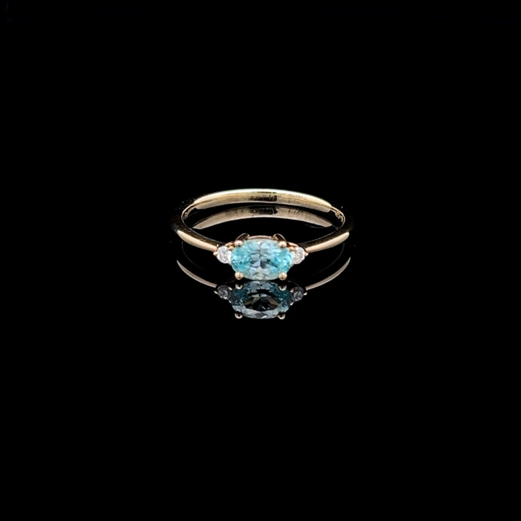 Zircon Ring Set in 9K Yellow Gold 6054