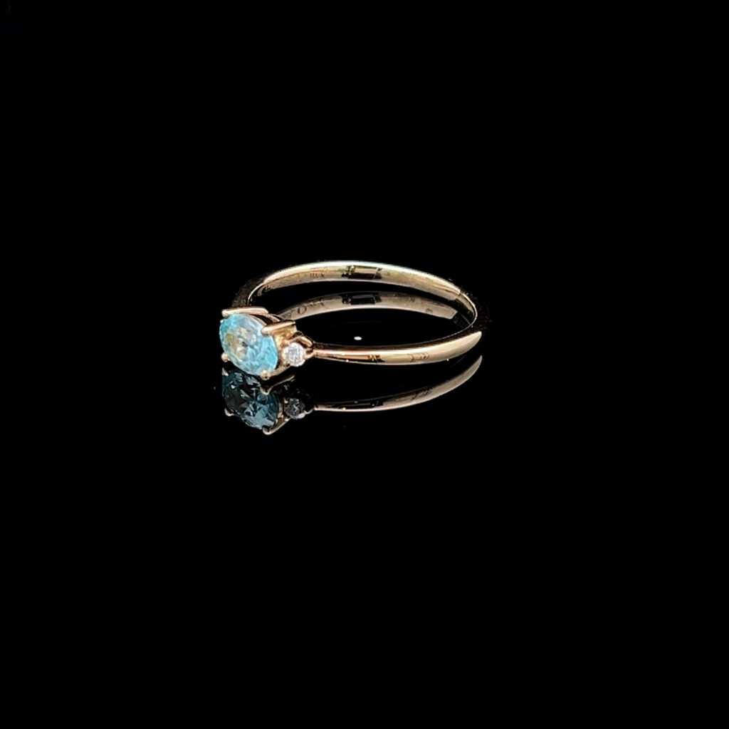 Zircon Ring Set in 9K Yellow Gold 6054