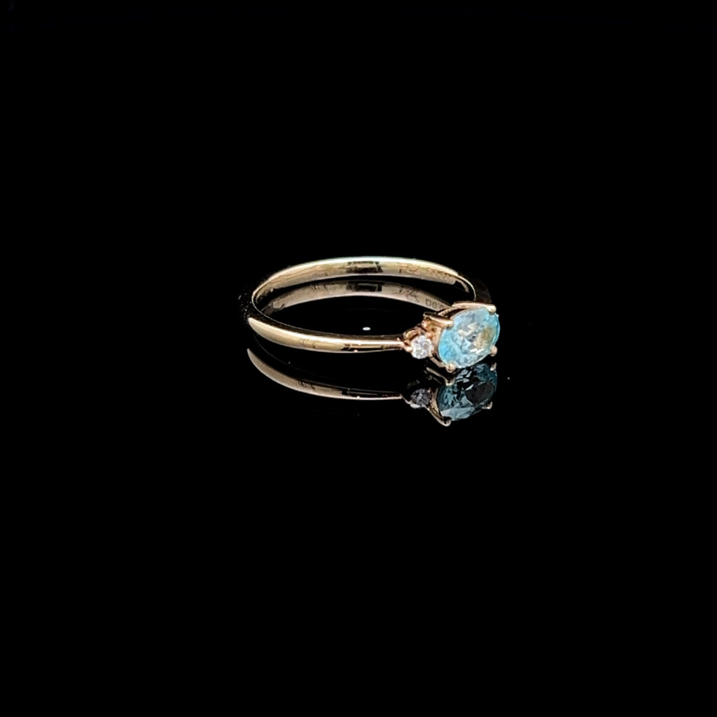 Zircon Ring Set in 9K Yellow Gold 6054