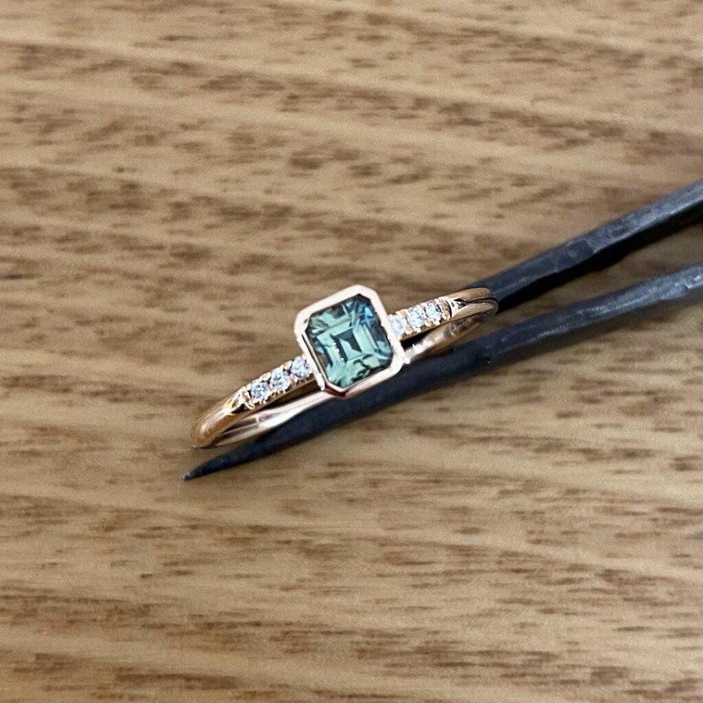 Sapphire Ring Set In 14k Rose Gold