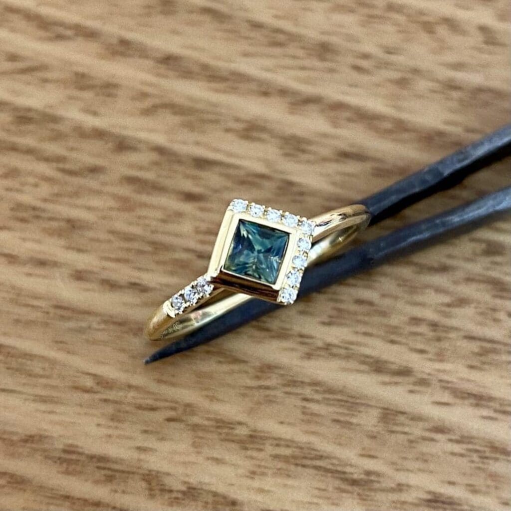 Sapphire Ring Set In 9k Yellow Gold