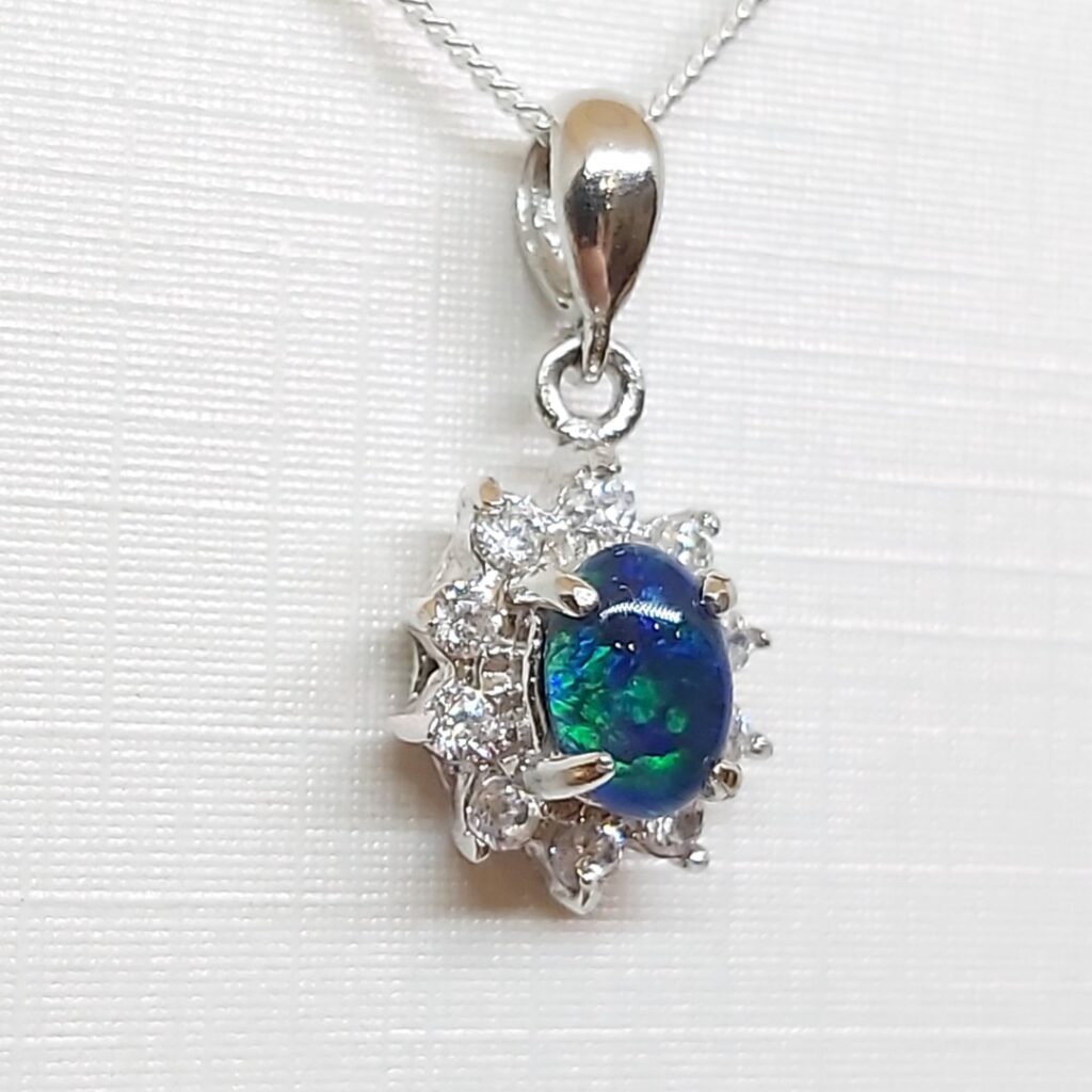 Sterling Silver Gem Quality Triplet Opal Pendant