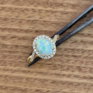 Custom Made Crystal Opal Engagement Ring