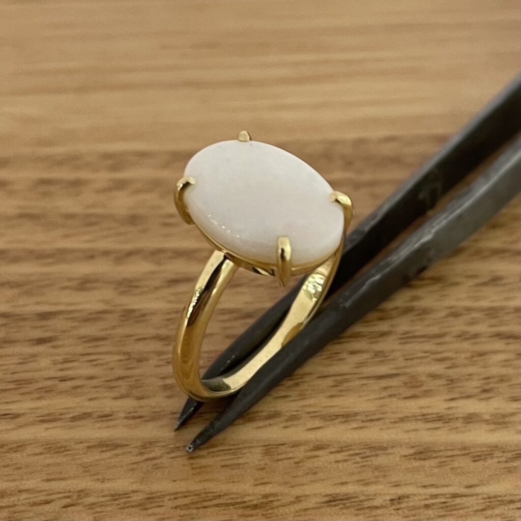 White Opal Ring