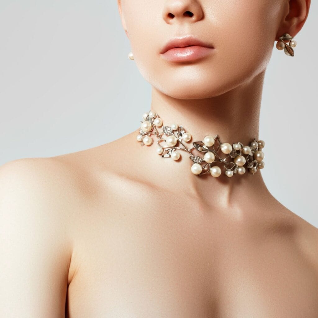 Beautiful woman with Pearl Necklace.
