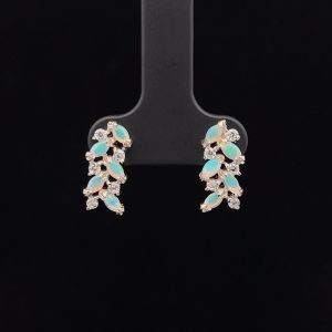 Sterling Silver Solid Opal Earrings 27E