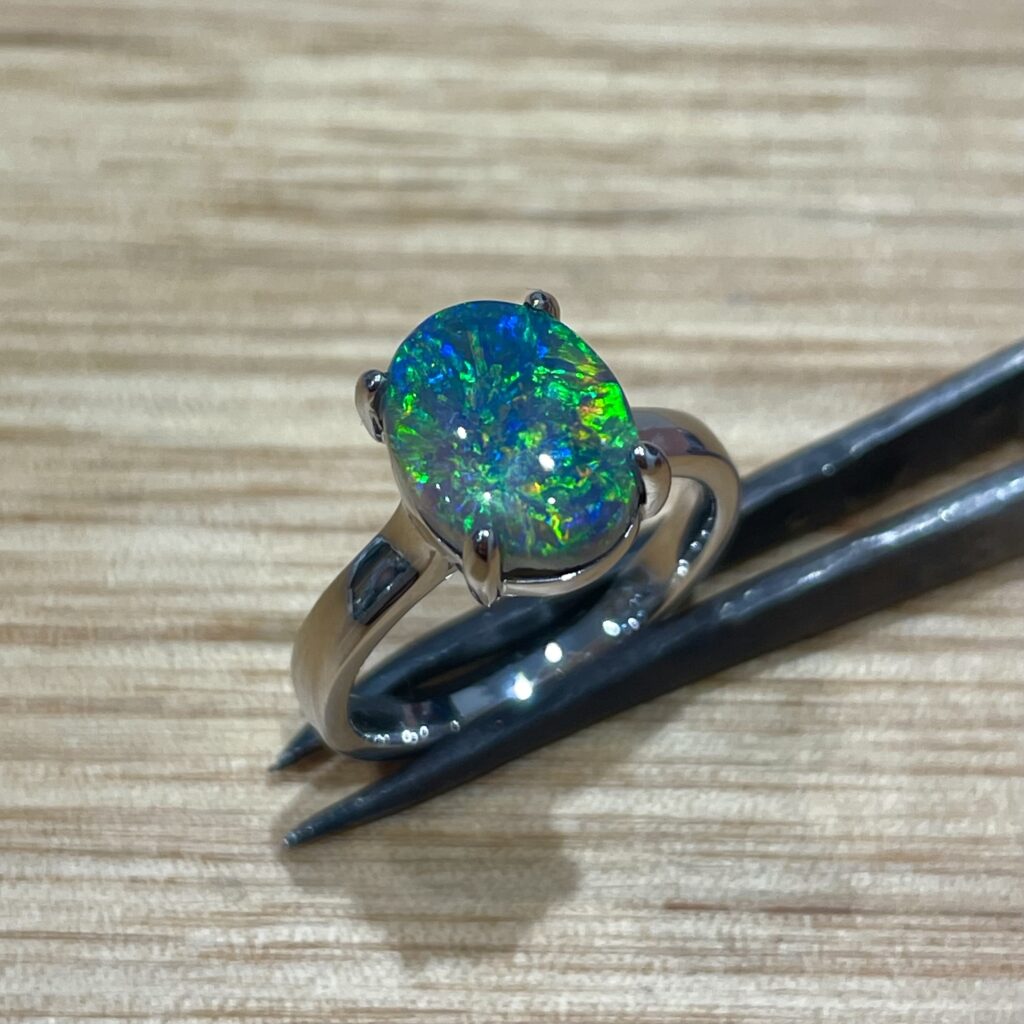 Platinum Black Opal Ring 675652