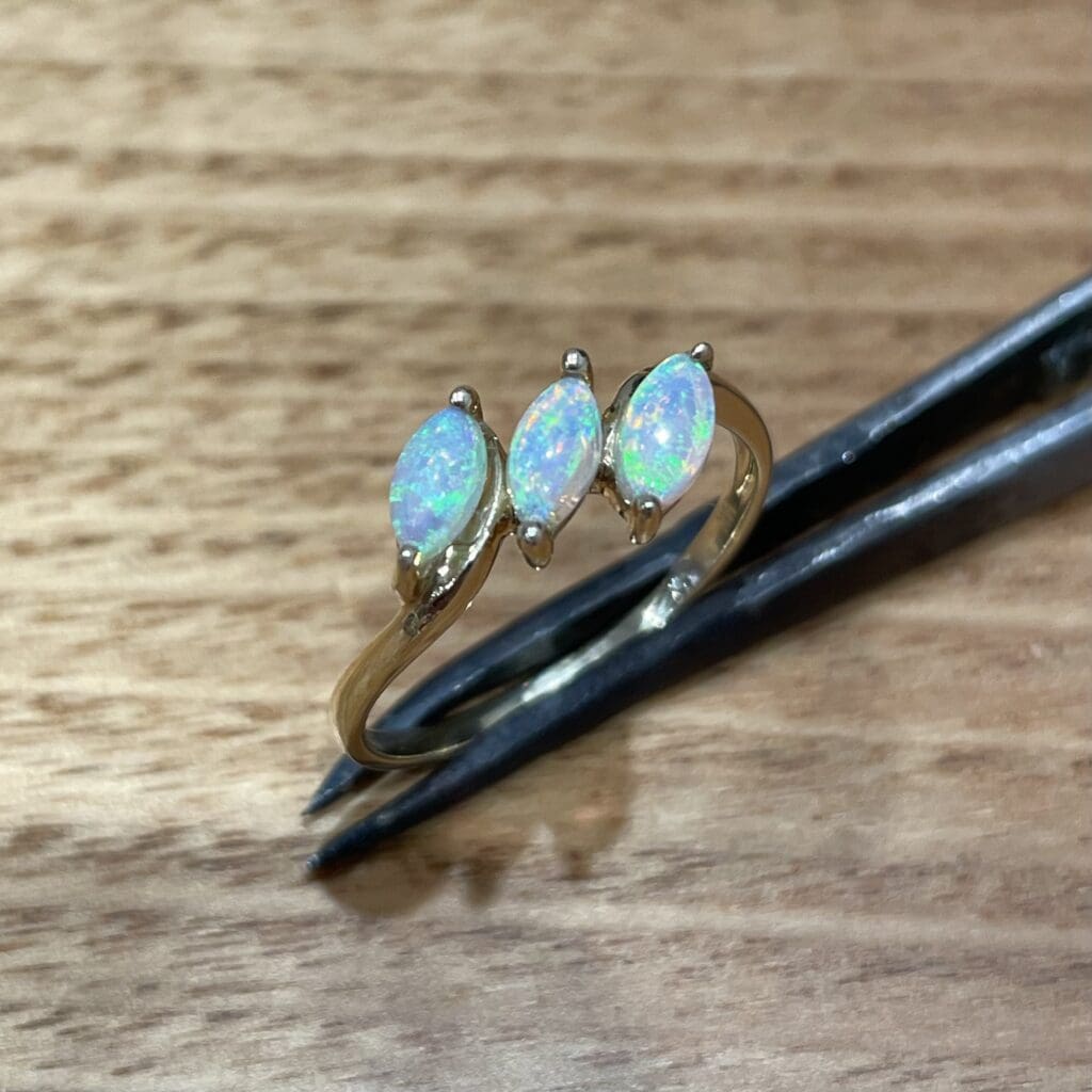 14K Gold Crystal Opal Ring