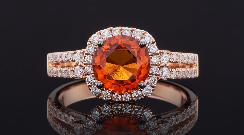 18K Rose Gold Hessonite Garnet Ring