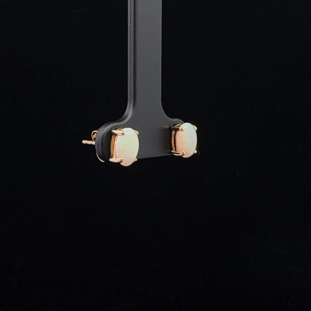 14K Solid Opal Earrings