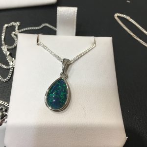 Sterling Silver Triplet Opal Pendant 12736