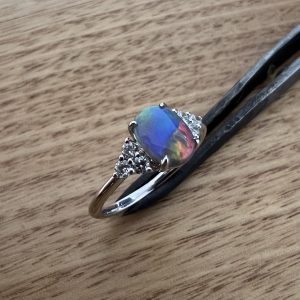 Semi black opal on sale ring