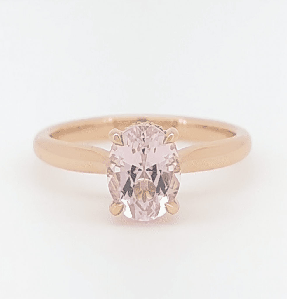 18K Rose Gold Morganite & Diamond Ring