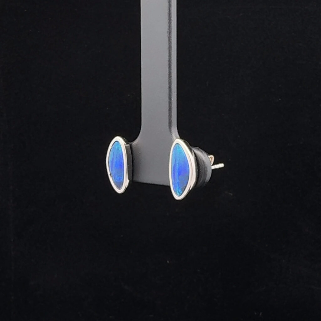 Sterling Silver Doublet Opal Earring 16020