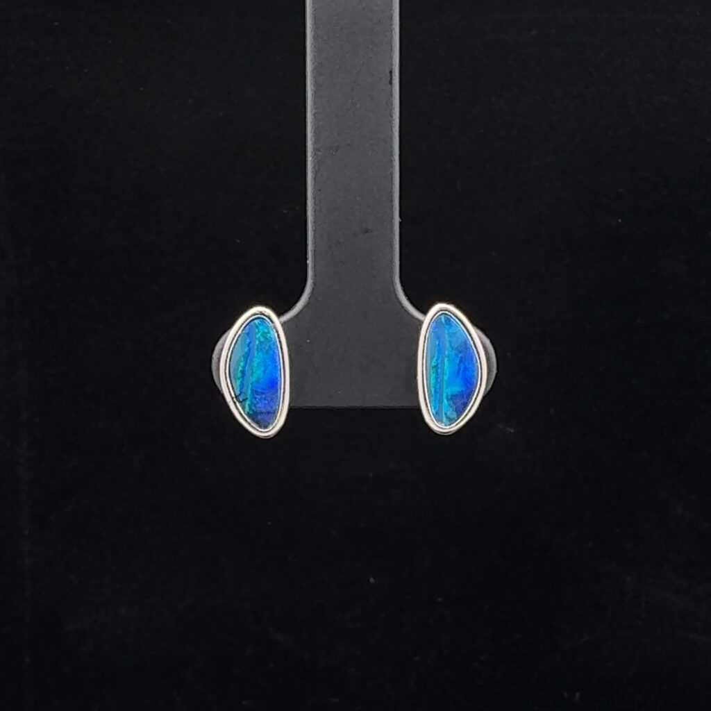 Sterling Silver Doublet Opal Earring 16020