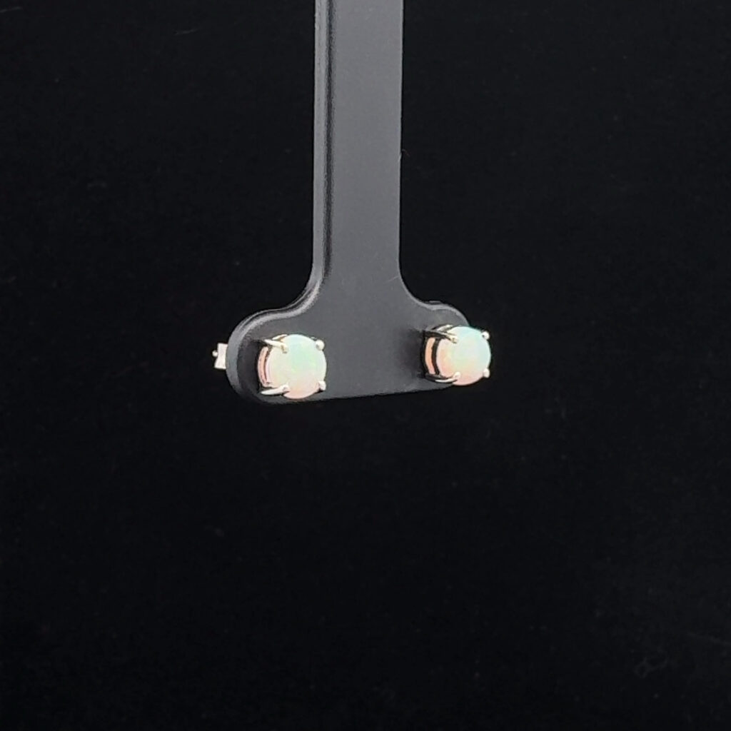 Sterling Silver Solid Opal Earrings 7609