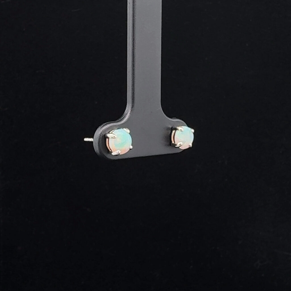 Sterling Silver Solid Opal Earrings 7609