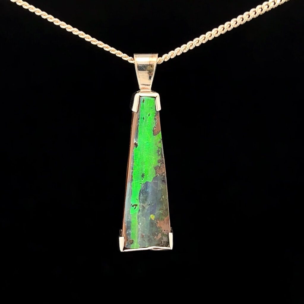 18K Solid Boulder Opal Pendant 15499