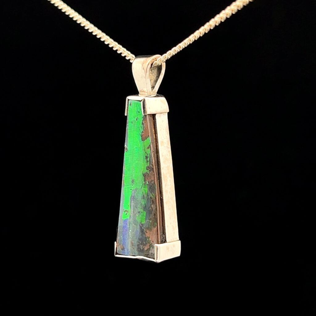 18K Solid Boulder Opal Pendant 15499