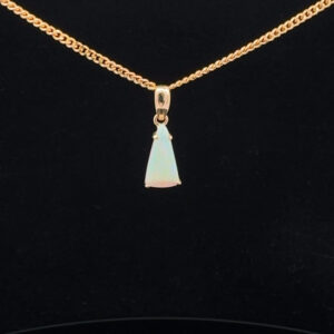 14K Yellow Gold Solid Light Opal Pendant 20471