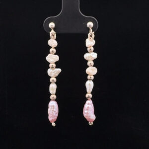 Sterling Silver & Baroque Freshwater Pearl Drop Earrings 21475