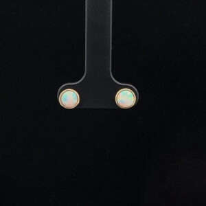 Solid Gold Crystal Opal Stud Earrings 23677