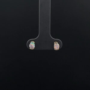 9K Yellow Gold Solid Boulder Opal Stud Earrings 23735