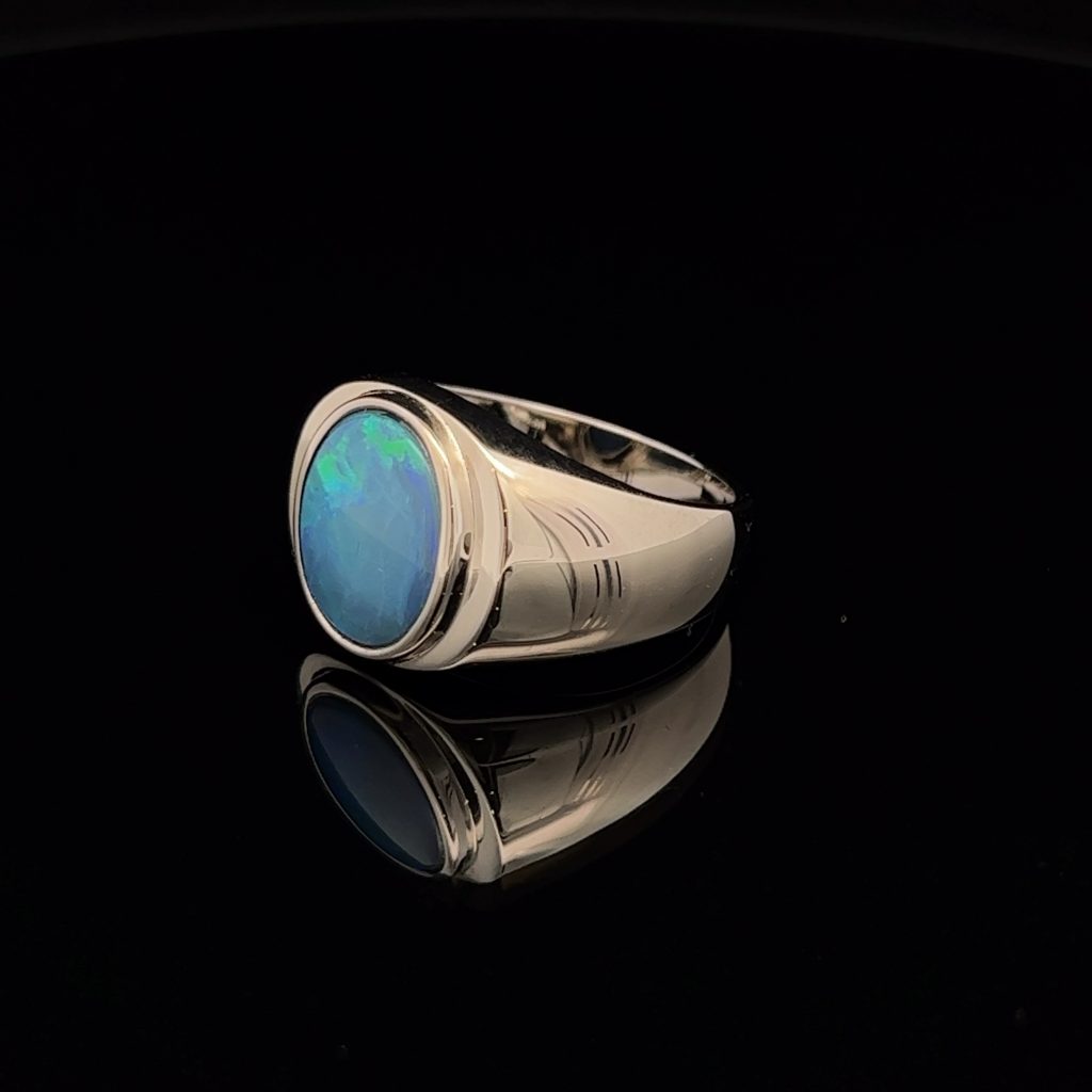 Sterling Silver Doublet Opal Ring 34266