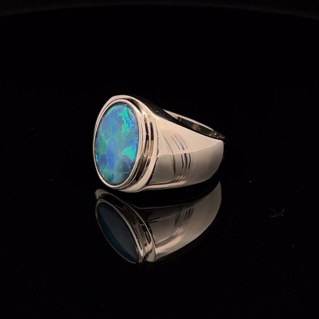 Sterling Silver Doublet Opal Ring 34266