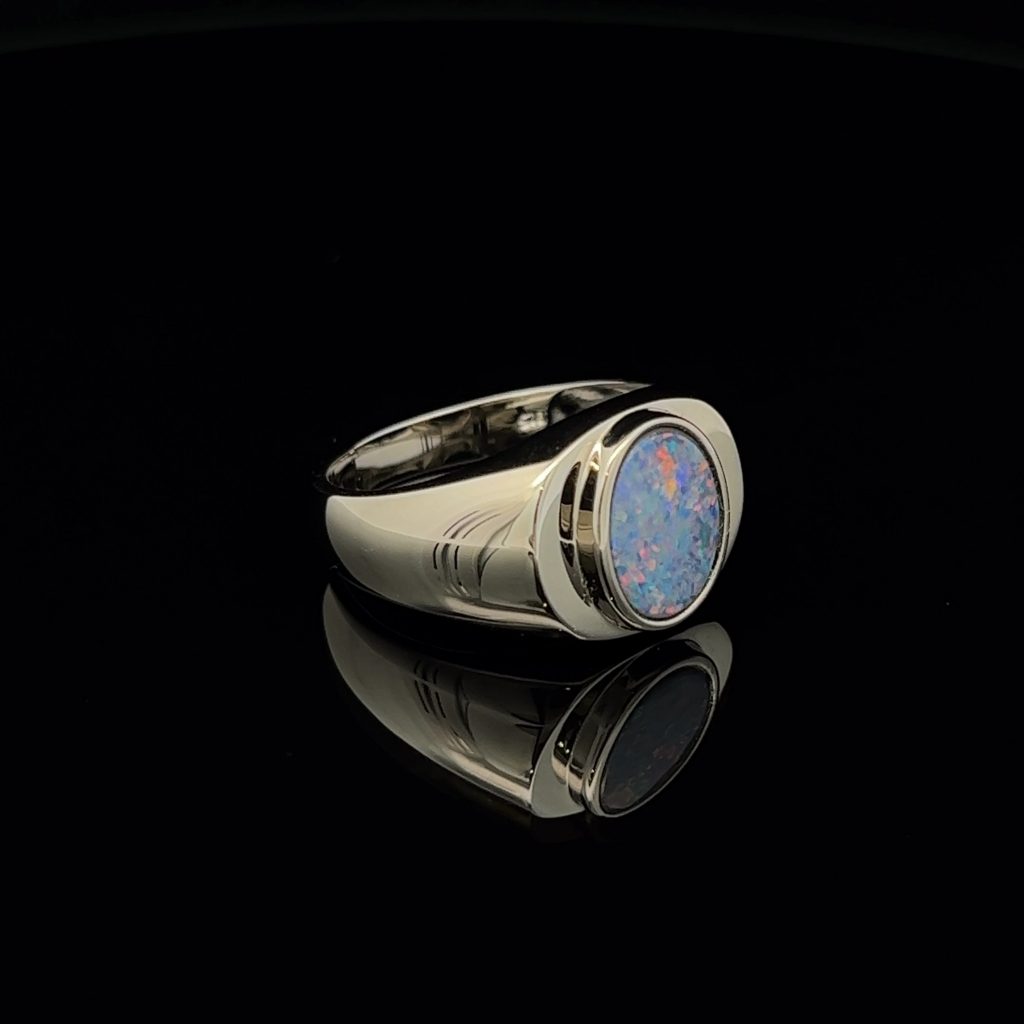 Sterling Silver Doublet Opal Ring 34266