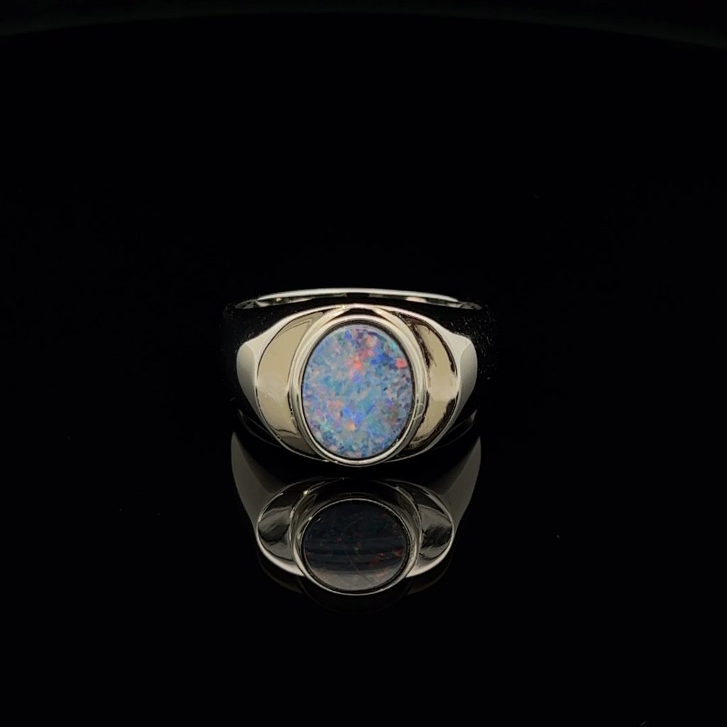 Sterling Silver Doublet Opal Ring 34266