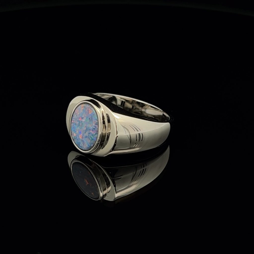 Sterling Silver Doublet Opal Ring 34266