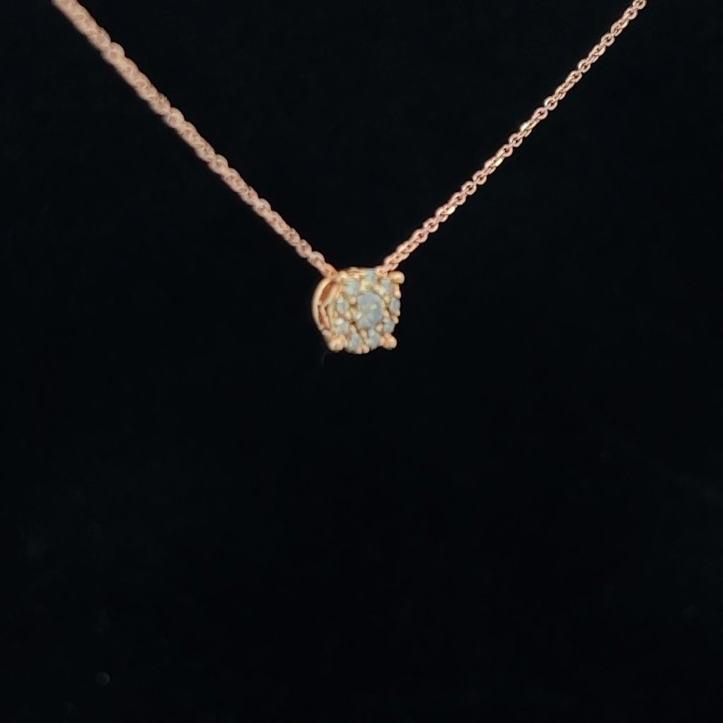 18K Rose Gold Cognac Diamond Cluster Slider Pendant