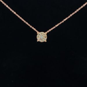 18K Rose Gold Cognac Diamond Cluster Slider Pendant