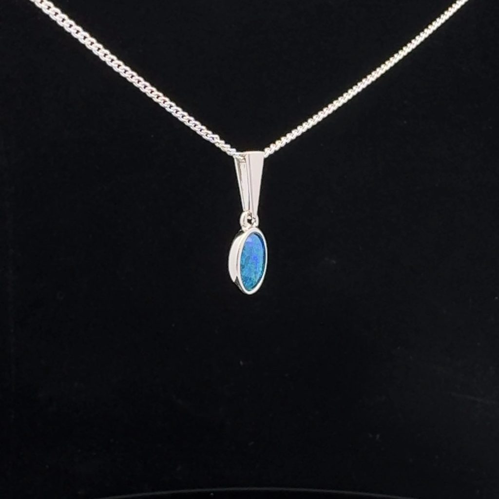 Sterling Silver Triplet Opal Pendant 39757