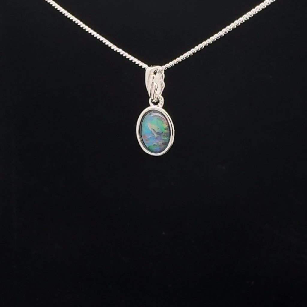 Sterling Silver Triplet Opal Pendant 39761