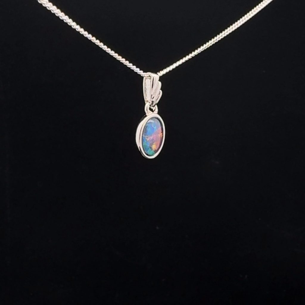 Sterling Silver Triplet Opal Pendant 39764