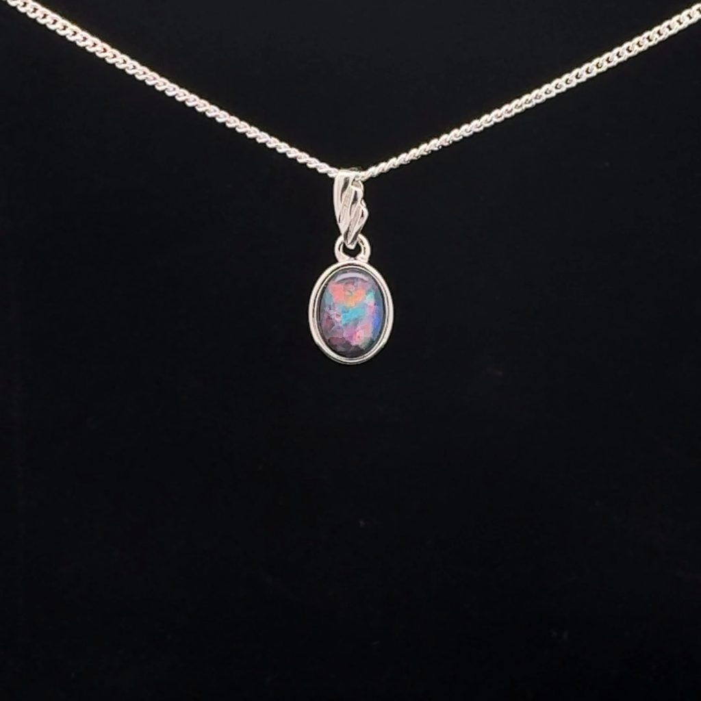 Sterling Silver Triplet Opal Pendant 39764