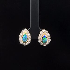 18K Yellow Gold Boulder Opal Stud Earrings