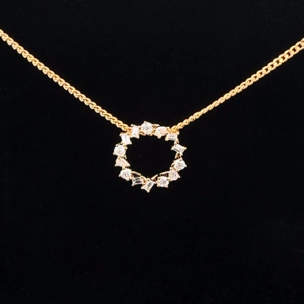 18K Yellow Gold Diamond Wreath Slider Pendant