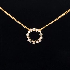 18K Yellow Gold Diamond Wreath Slider Pendant