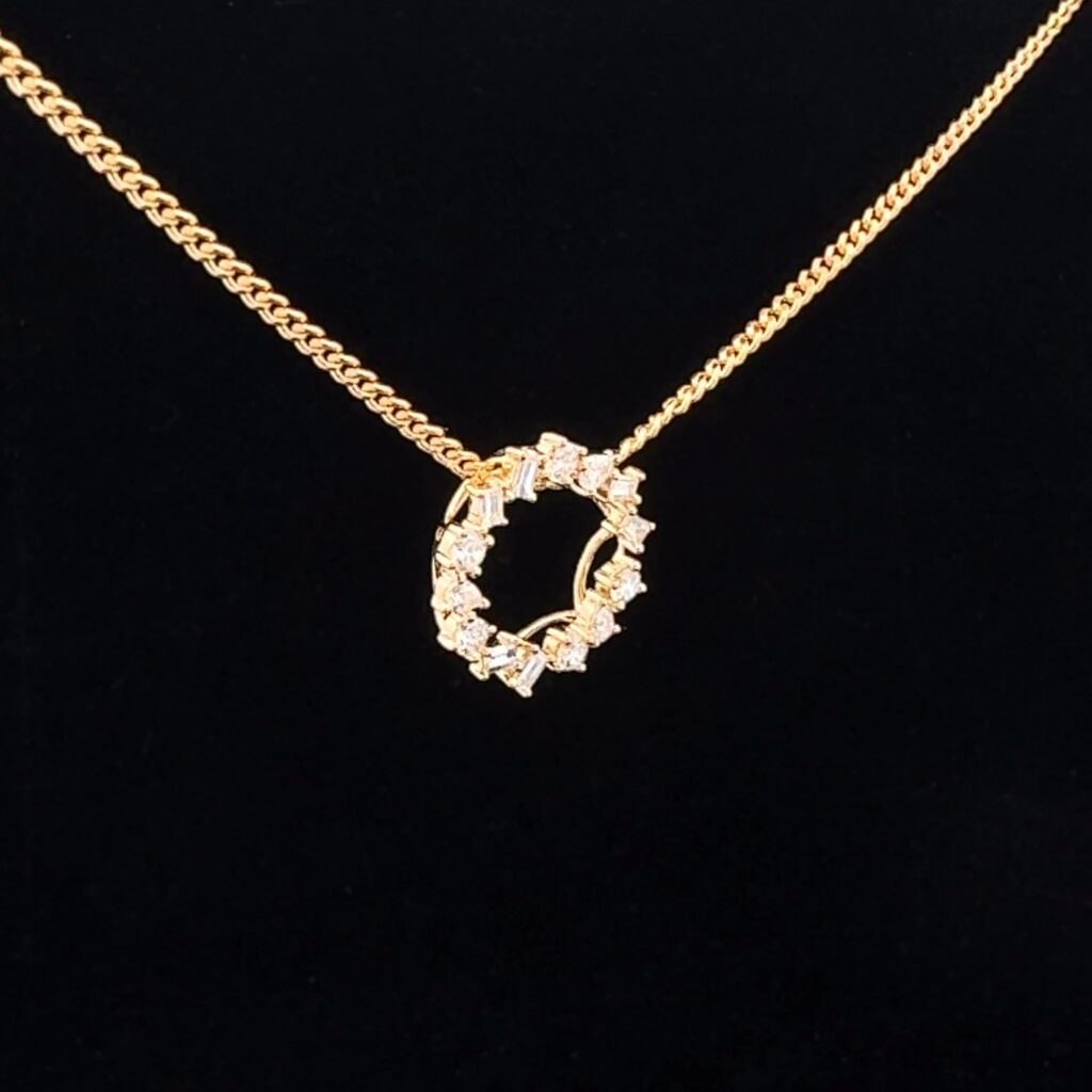 18K Yellow Gold Diamond Wreath Slider Pendant